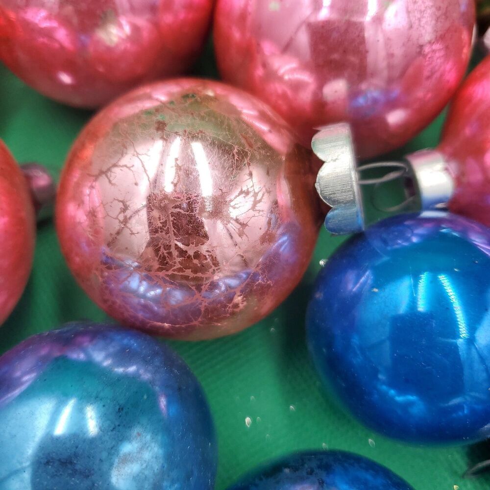 Lot of 59 Vintage Shiny Metallic Christmas Ornaments All Size/Color Made In USA - Picture 6 of 15